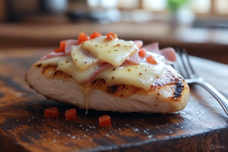 Grilled Ham & Swiss Chicken Caprese